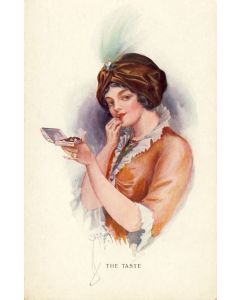 CPA illustrée BARBER Court Femme Mode Séduction The taste