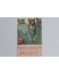 CPA illustrée Barzagni Fratelli Salvatemi ! Sottoscivete !