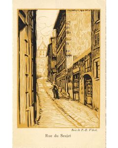 CPA illustrée Bois gravé P. E. VIBERT Rue du Seujet Genève Suisse