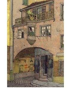 CPA illustrée CONRADIN CH. CHUR zur krone postkarte