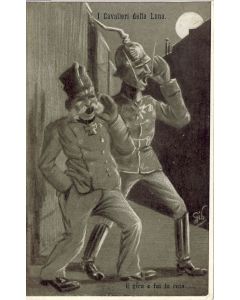CPA Illustrée Gib Italien I cavalieri della luna Italia Guerre 1914-18