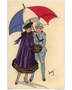 CPA illustrée MARY - Soldat Militaire Femme Mode France