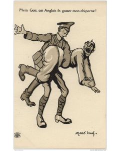 CPA illustrée Mass´boeuf - Caricature militaire Guerre