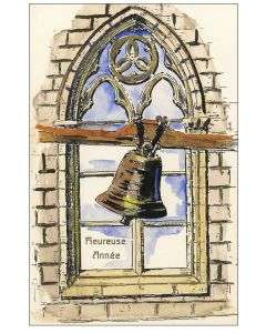 CPA illustrée peinte Bonne Heureuse année Superbe Cloche