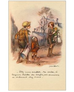 CPA illustrée POULBOT Ligue National contre le Taudis Guerre 1914-18