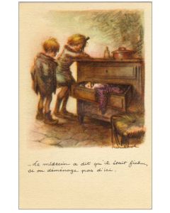 CPA illustrée POULBOT Ligue National contre le Taudis Guerre 1914-18