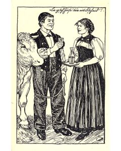 CPA illustrée R. MUNGER Exposition Suisse Berne 1914  Ausstellung Vache