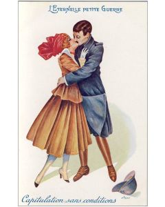 CPA illustrée SAGER Xavier Femme soldat Éternelle petite guerre Guerre 1914-18