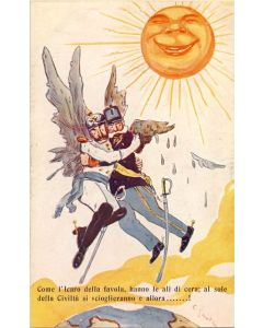 CPA Illustrée SANTINI Carlo Italien  Humour Satire Guerre 1914-18 Militaria Italia