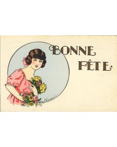 CPA illustrée SPADONI Femme Bonne fête