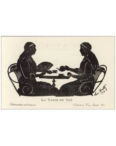 CPA illustrée Van Bath 1914 Silhouettes artistiques La Tasse de Thé
