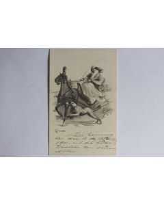 CPA illustrée W. BRAUN Femme attelage A.S.W.