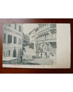 CPA Italie MONTEPULCIANO Colonna del Marzocco Via Garibaldi
