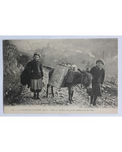 CPA Jura Salins-les-Bains Élise et Arthur les petits laitiers Âne