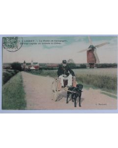 CPA Loiret La poste en Campagne Service rapide en voiture à chien
