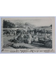 CPA Maroc Tanger Caravane reposante