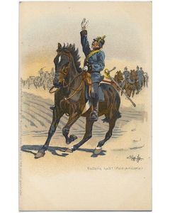 CPA militaire illustrée  - Batterie Halt