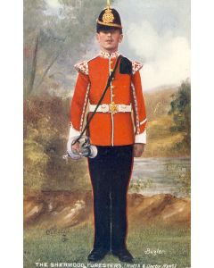 CPA MILITARIA illustrateur Oilette Sherwood Foresters Bugler