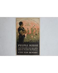 CPA Peuple Suisse c'est ton devoir Société des Nations