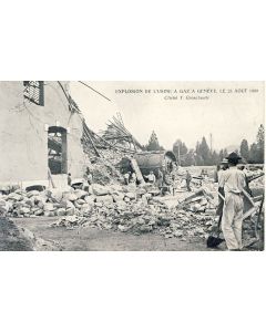 CPA photo Suisse Genève Explosion usine à gaz 1909 