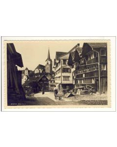 CPA Suisse Argovie Herisau Petite rue village animé