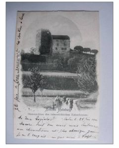 CPA SUISSE Argovie Schloss Habsburg animé 1901