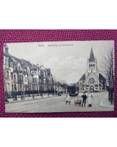 CPA Suisse Bale Basel Steinenring mit Pauluskirche Tramway