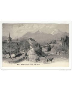 CPA Suisse Fribourg Broc Château d´En-Bas et le Moléson
