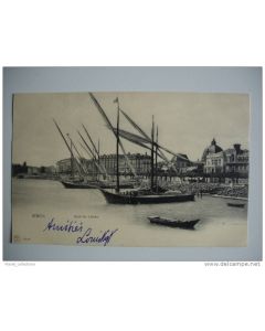 CPA Suisse Genève Quai du Léman Bateau Voilier