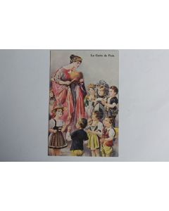 CPA Suisse La carte de pain Helvetia distribuant du pain aux enfants