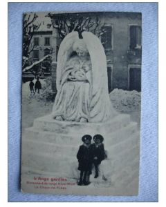 CPA Suisse La Chaux de Fonds Monument Neige L´Ange Gardien