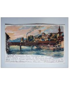 CPA SUISSE Lucerne Luzern Spreuerbrücke Pont 1900