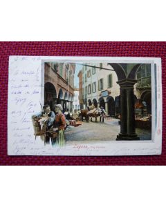 CPA Suisse Tessin Lugano Via Pessina 1904