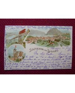 CPA Suisse Tessin Souvenir de Lugano illustré 1902