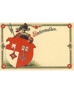 CPA Suisse Unterwald (Obwald Nidwald) Ecusson Blason Armoirie du canton