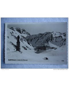 CPA Suisse Valais Col du Grand St Bernard Hôtel Statue + cachet