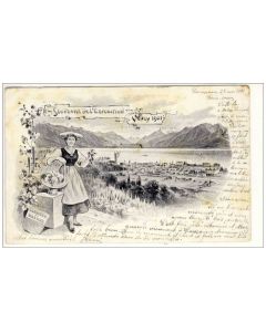CPA Suisse Vaud Souvenir de l´Exposition VEVEY 1901