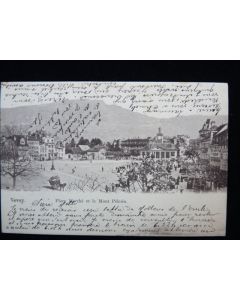 CPA Suisse Vaud Vevey Place Marché 1906