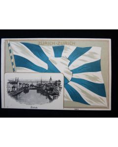 CPA Suisse ZURICH Drapeau Relief n°14401