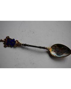 Cuillère souvenir HOFHEATER WIESBADEN argent émail