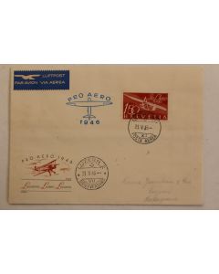 Enveloppe premier jour Poste Aérienne Suisse Pro Aero 1946