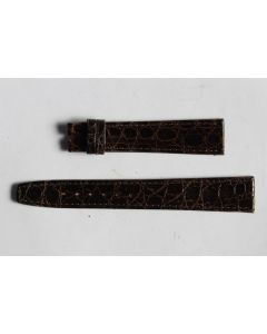 OMEGA Bracelet pour montre croco brun foncé 17 mm
