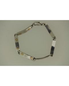 Bracelet argent rivets or