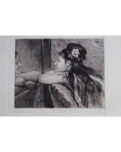 Eau-forte originale La Coquette Alfred STEVENS Flameng