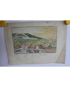 Eau-forte couleur HOFMEISTER Vue de Bourg de Richtenschweil