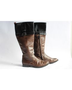TOD'S Bottes cuir bicolore marron noir T35.5