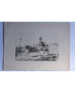 Gravure La course en char J. Collignon 1840