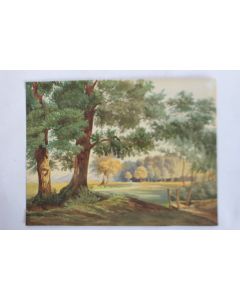 Aquarelle originale Paysage boisé