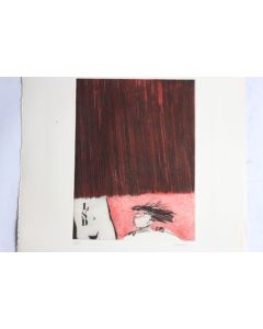 Gravure lithographiée Doroteo ARNÁIZ La fuite