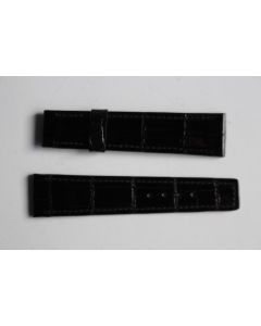 MONTEGA Bracelet pour montre croco noir 19 mm